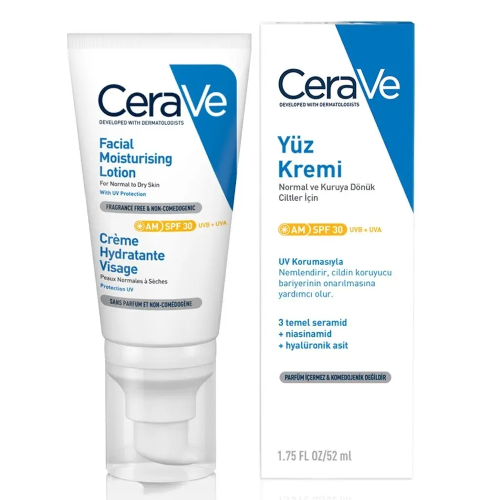 Cerave Normal ve Kuruya Dönük Ciltler İçin SPF30 Güneş Korumalı Yüz Kremi 52 ml