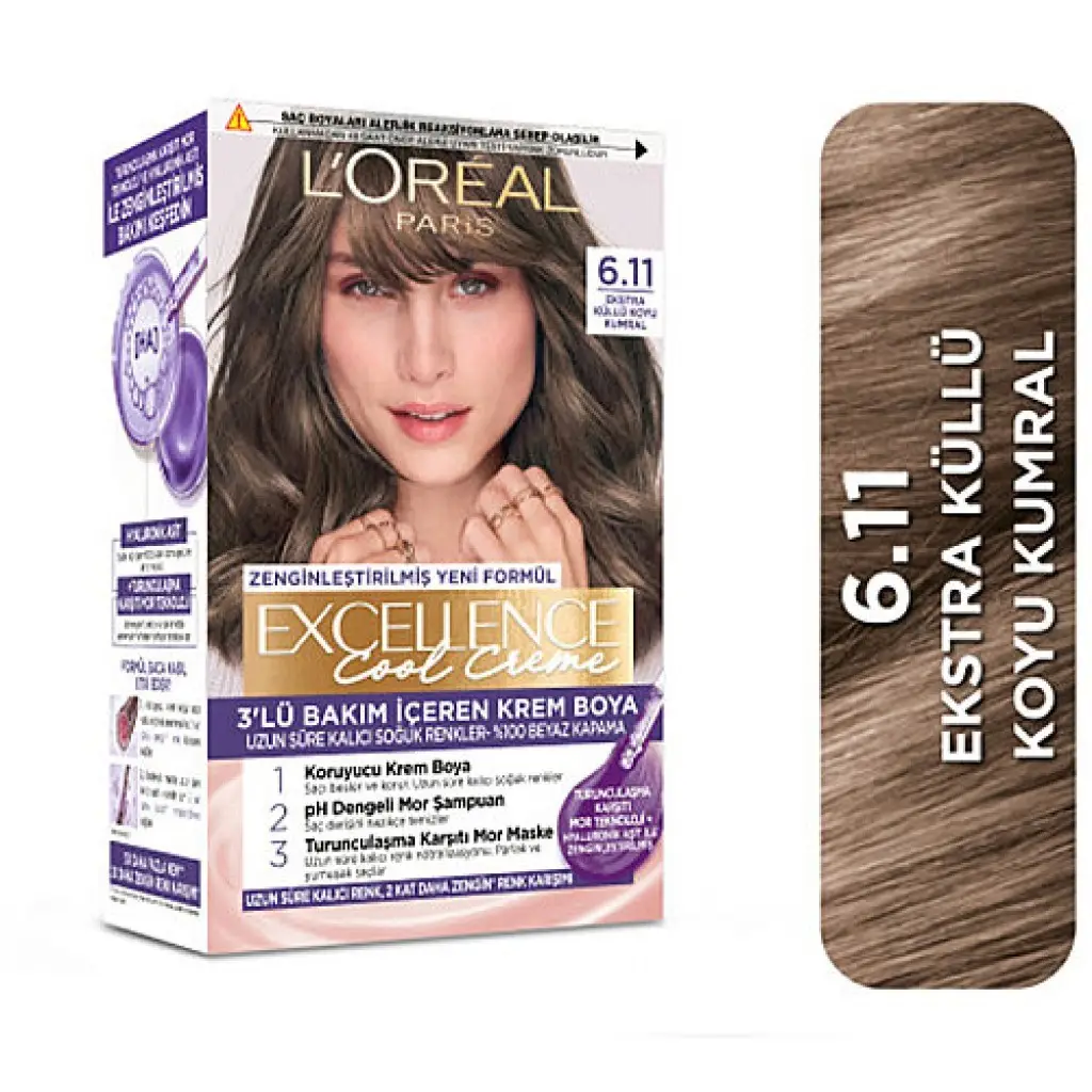 L’Oreal Paris Excellence Cool Creme 5.11 Ekstra Küllü Açık Kahve Saç Boyası