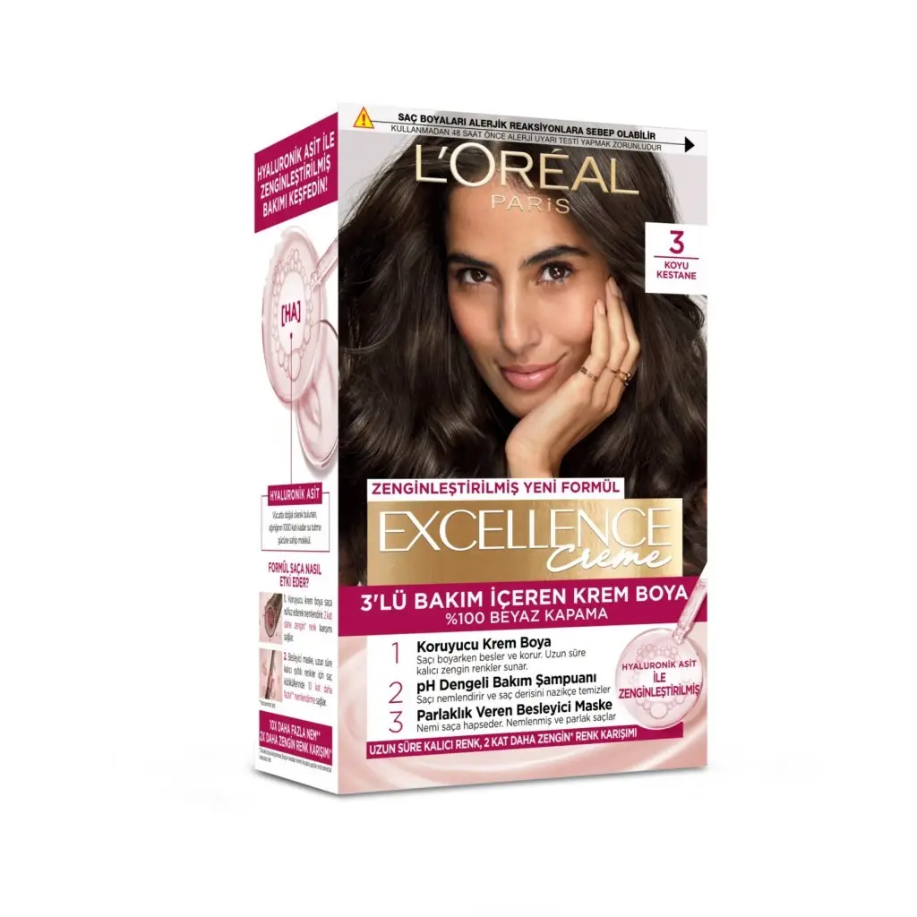 Loreal Paris Excellence Creme Saç Boyası 3 Koyu Kestane