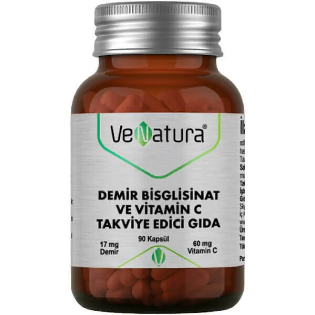 Venatura Demir Bisglisinat ve Vitamin C 90 Kapsül