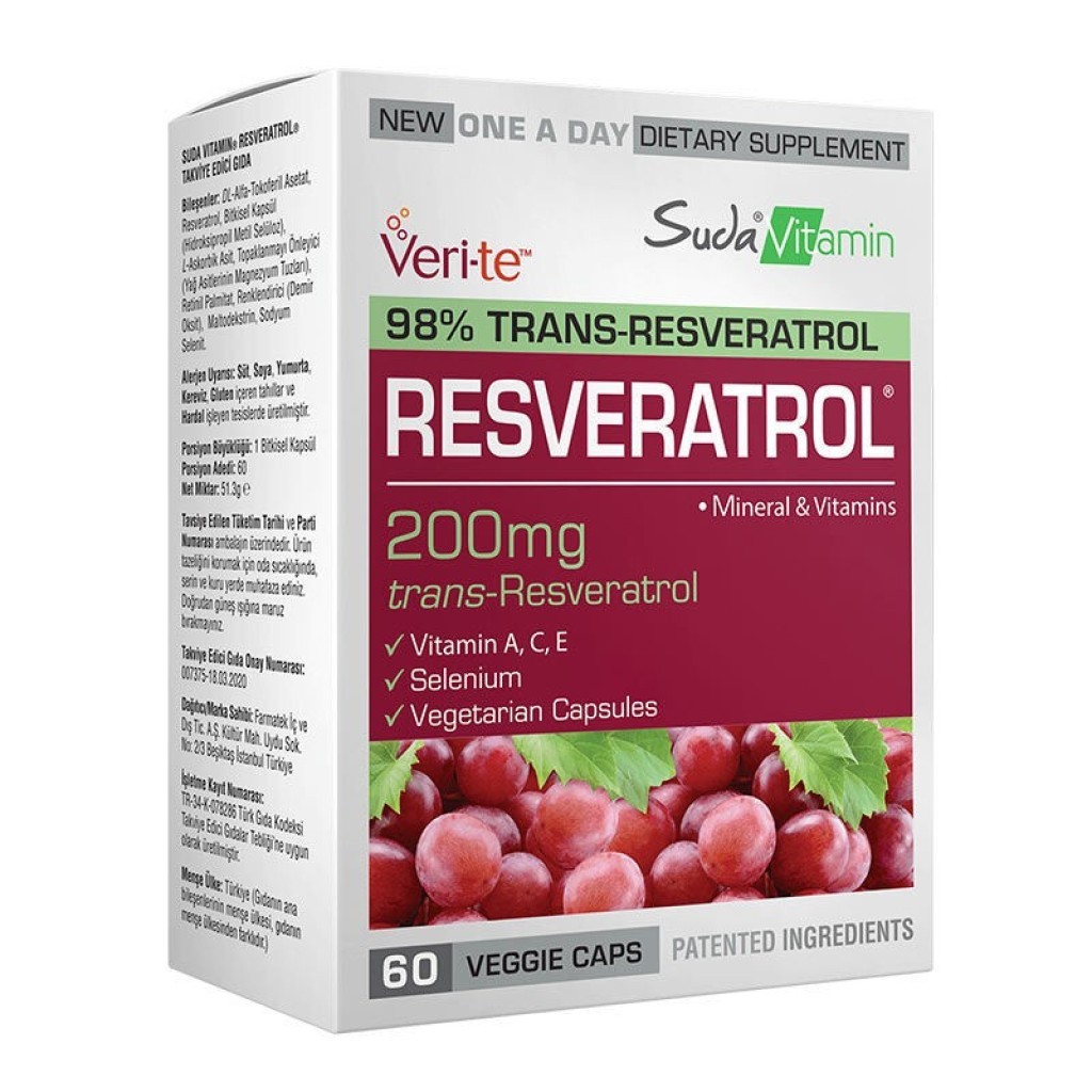 Suda Vitamin Resveratrol 200 mg 60 Kapsül
