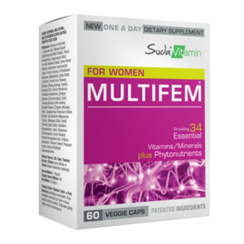 Suda Vitamin Multifem For Women Multivitamin 60 Bitkisel Kapsül