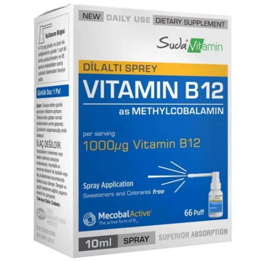 Suda Vitamin B12 Dil Altı Sprey 10 ml