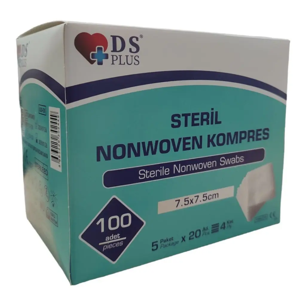 Ds Plus Gaz Kompres Nonwoven Steril 7,5x7,5 cm 100lü