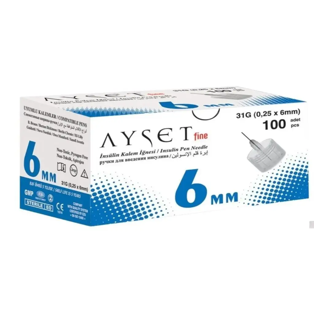 Ayset Fine İnsülin Kalem İğnesi 31G 0.25 x 6mm 100lü