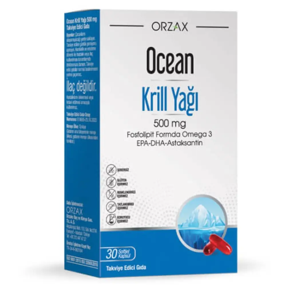 Ocean Krill Yağı 500 mg 30 Kapsül