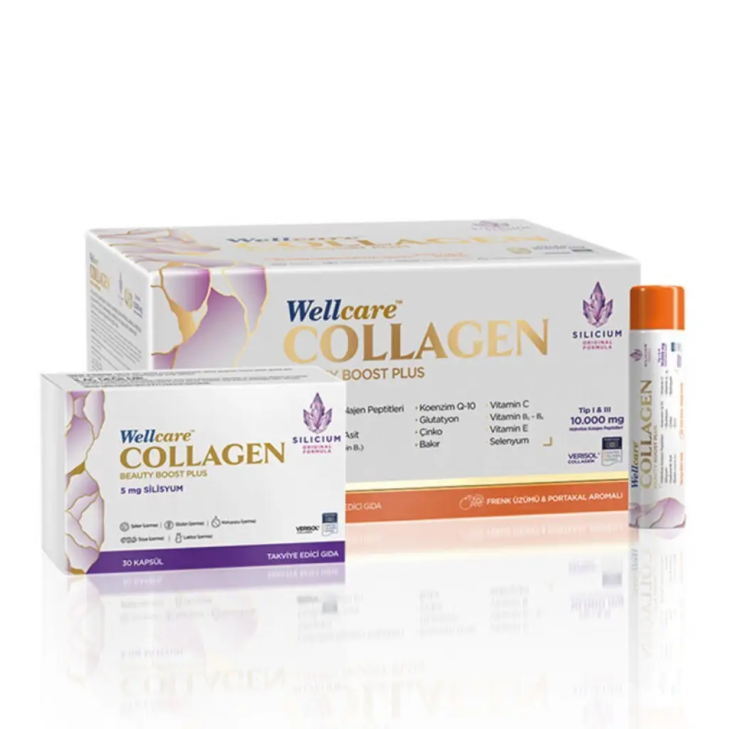 Wellcare Collagen Beauty Boost Plus 10000 mg Frenk Üzümü & Portakal 30 Tüp + 30 Kapsül