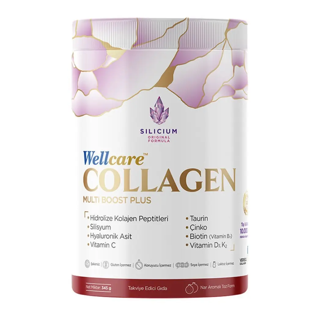 Wellcare Collagen Multi Boost Plus Tip I-II-III 10000 mg Nar Aromalı Toz 345 gr