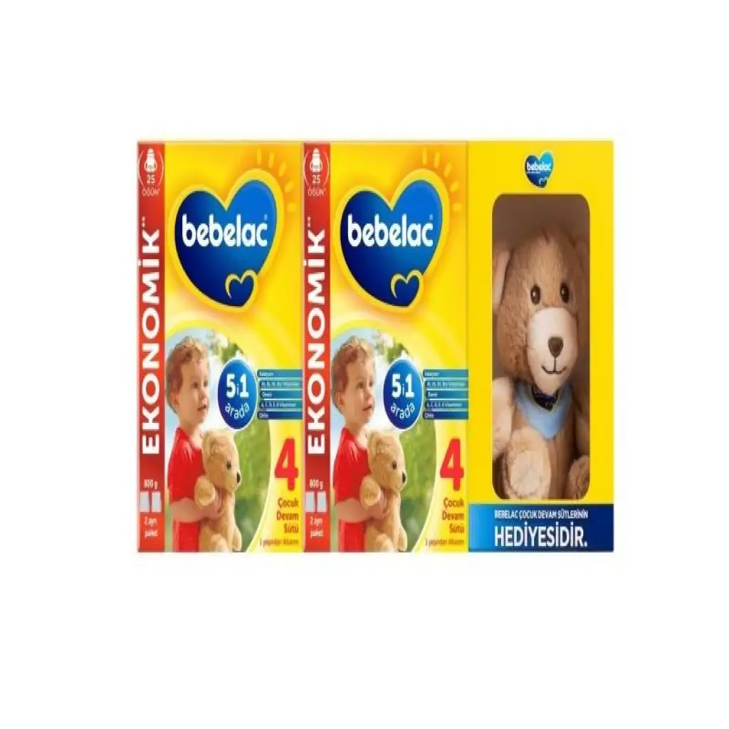 Bebelac 4 Çocuk Devam Sütü 800 gr 2li Ayıcık Hediyeli