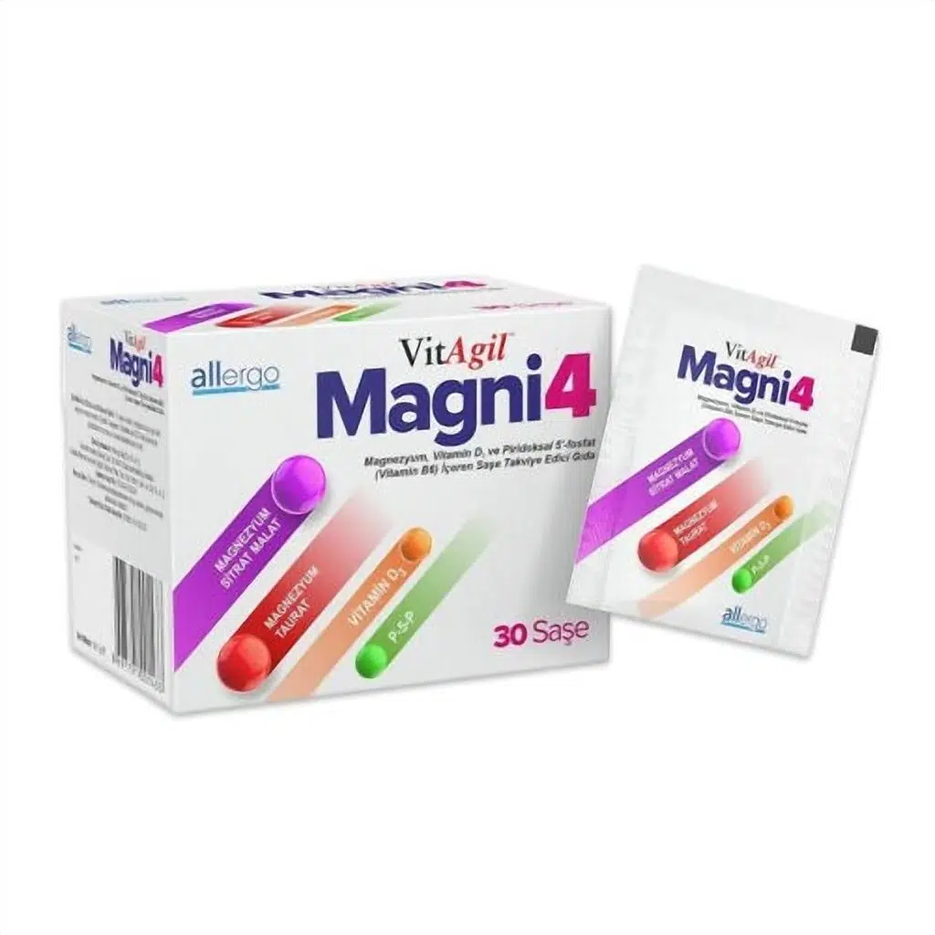 Vitagil Magni4 Magnezyum Vitamin D3 P5P 30 Saşe