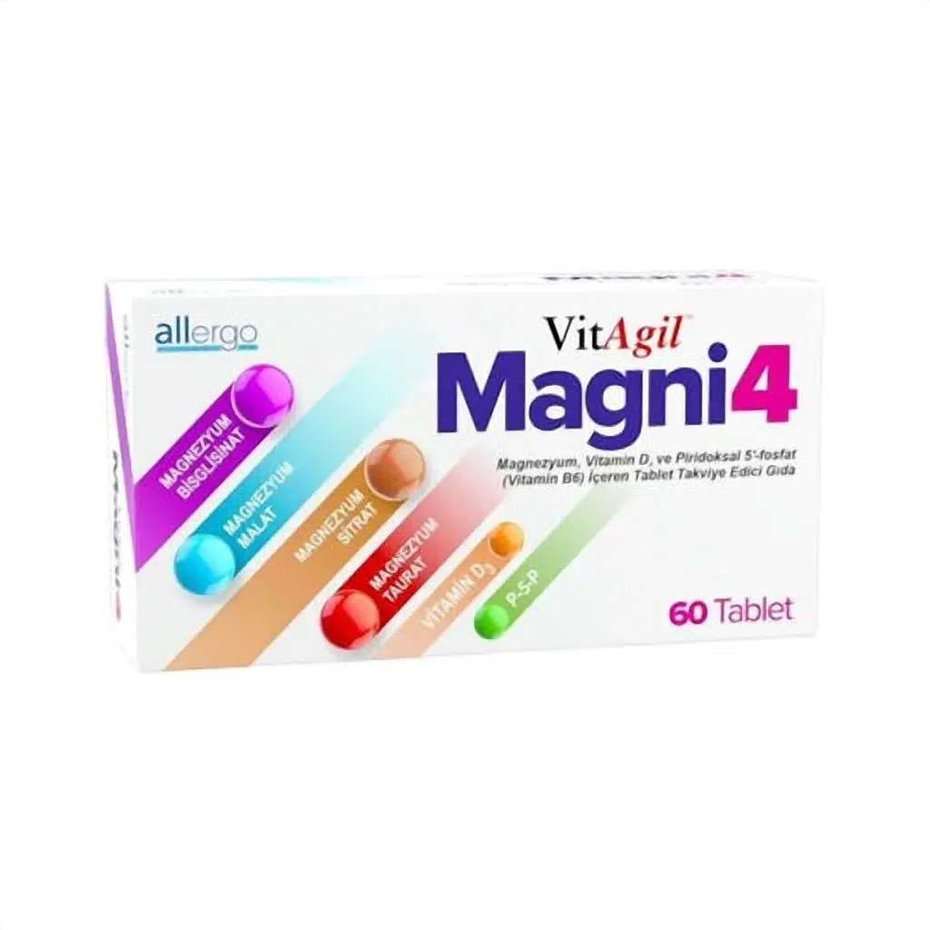 Allergo Vitagil Magni4 Magnezyum Vitamin D3 P5P 60 Tablet