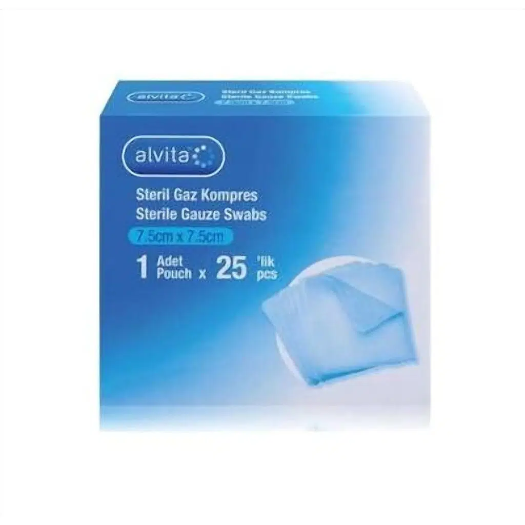 Alvita Steril Gaz Kompres 7,5x7,5 cm 25'li