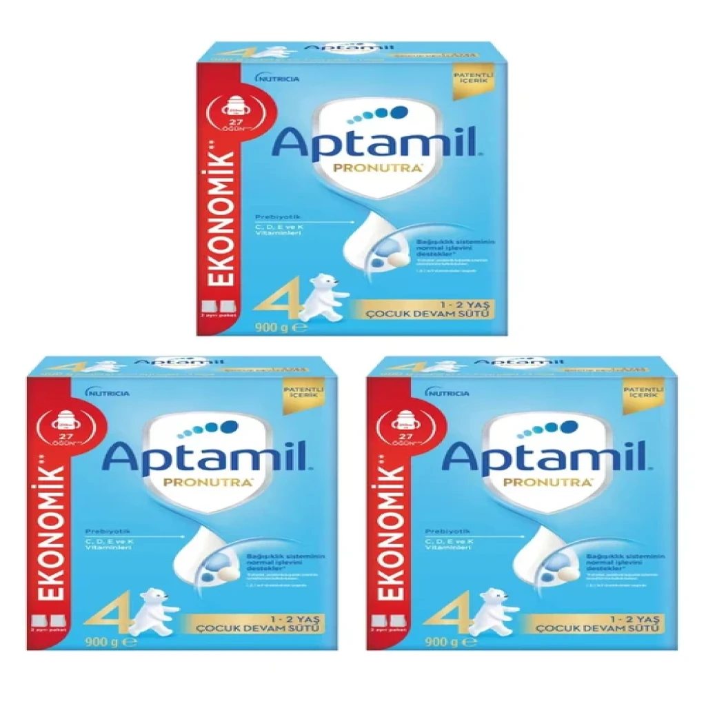 Aptamil 4 Çocuk Devam Sütü 900 gr 3 Adet