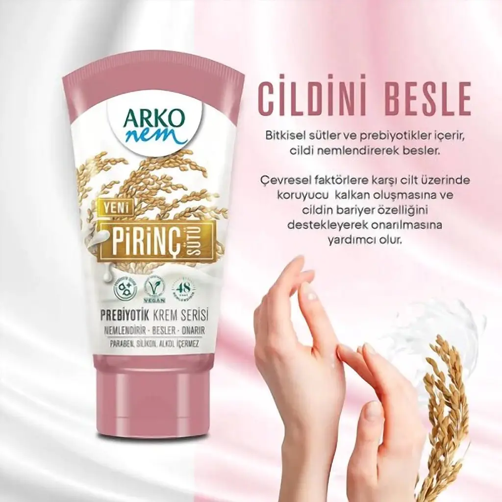 Arko Nem Prebiyotik Krem Pirinç Sütü 60 ml