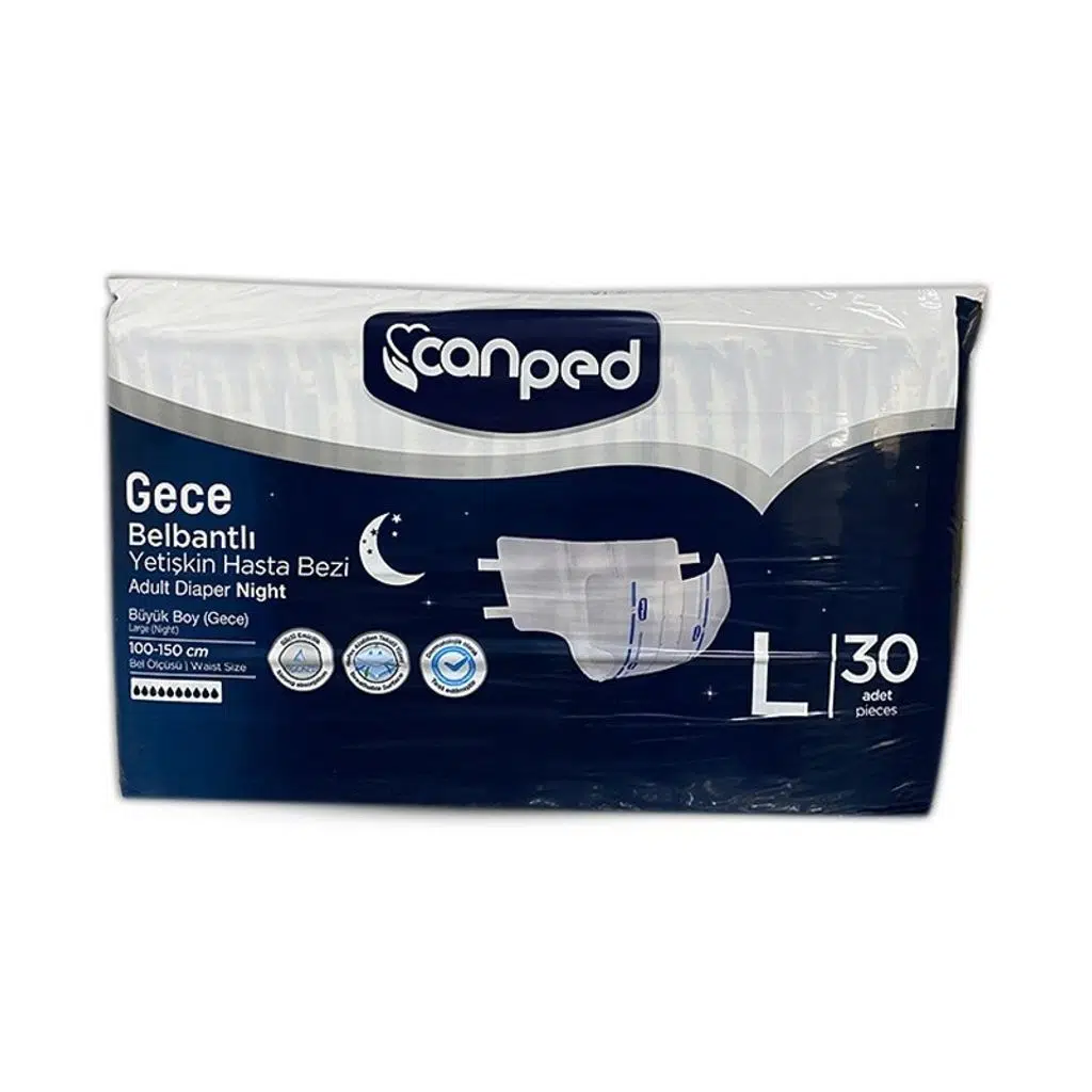 Canped Belbantlı Yetişkin Hasta Bezi Gece Large 30'lu