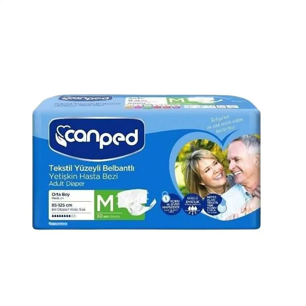 Canped Tekstil Yüzey Belbantlı Hasta Bezi Medium 30'lu