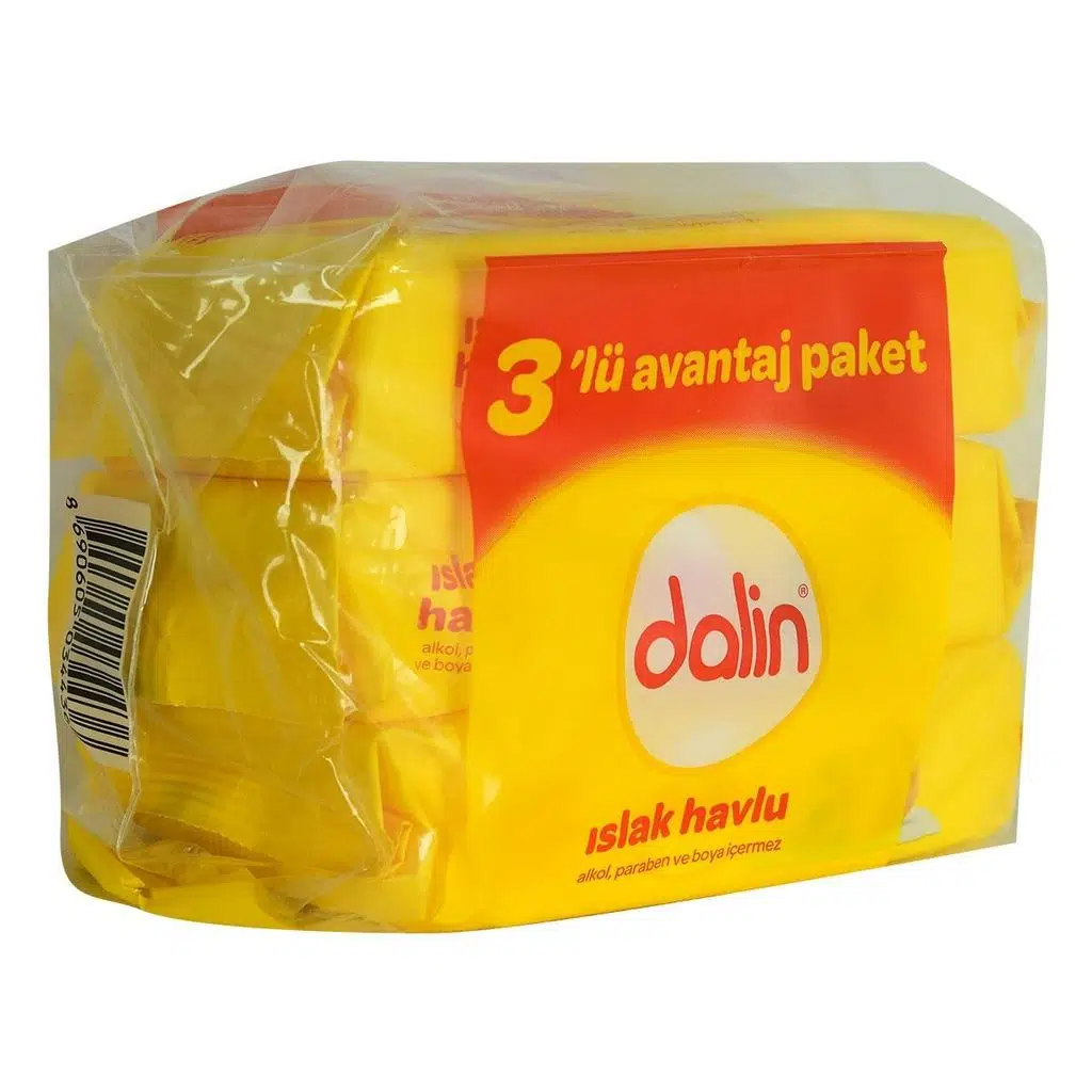 Dalin Klasik Islak Havlu Yumuşak Petek Doku 3'lü Avantajlı Paket 168 Yaprak