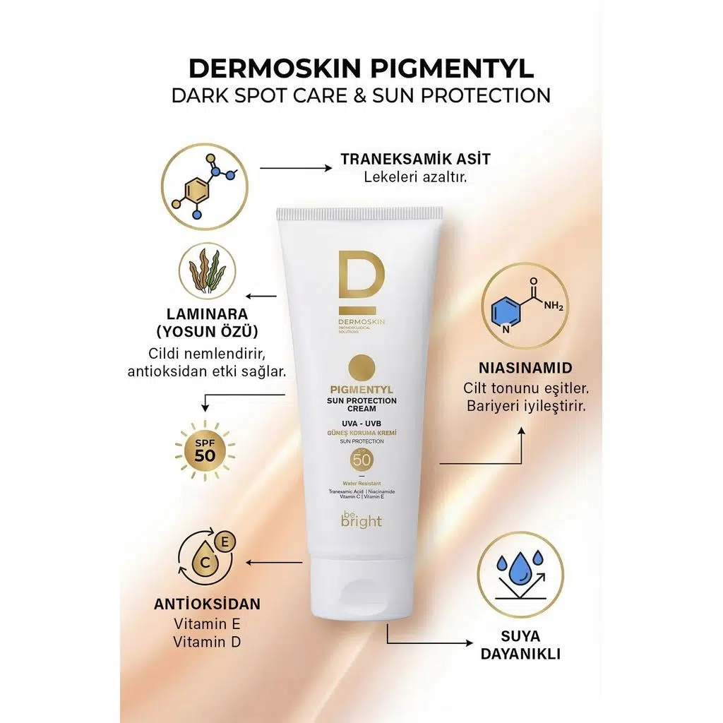 Dermoskin Be Bright Pigmentyl Güneş Kremi SPF50+ 75 ml - İkili Kofre