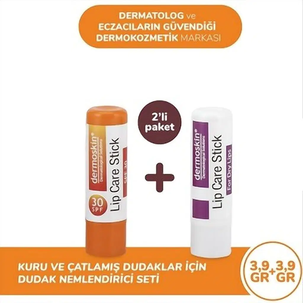 Dermoskin Dudak Nemlendirici Stick SPF30 - 2'li Kofre