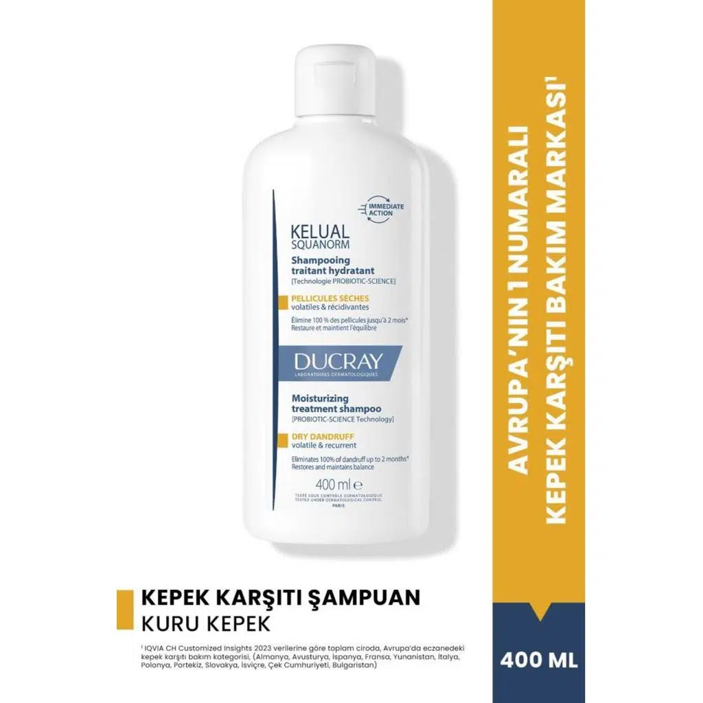 Ducray Kelual Squanorm Yağlı Şaçlar İçin 400 ml Kepek Şampuanı