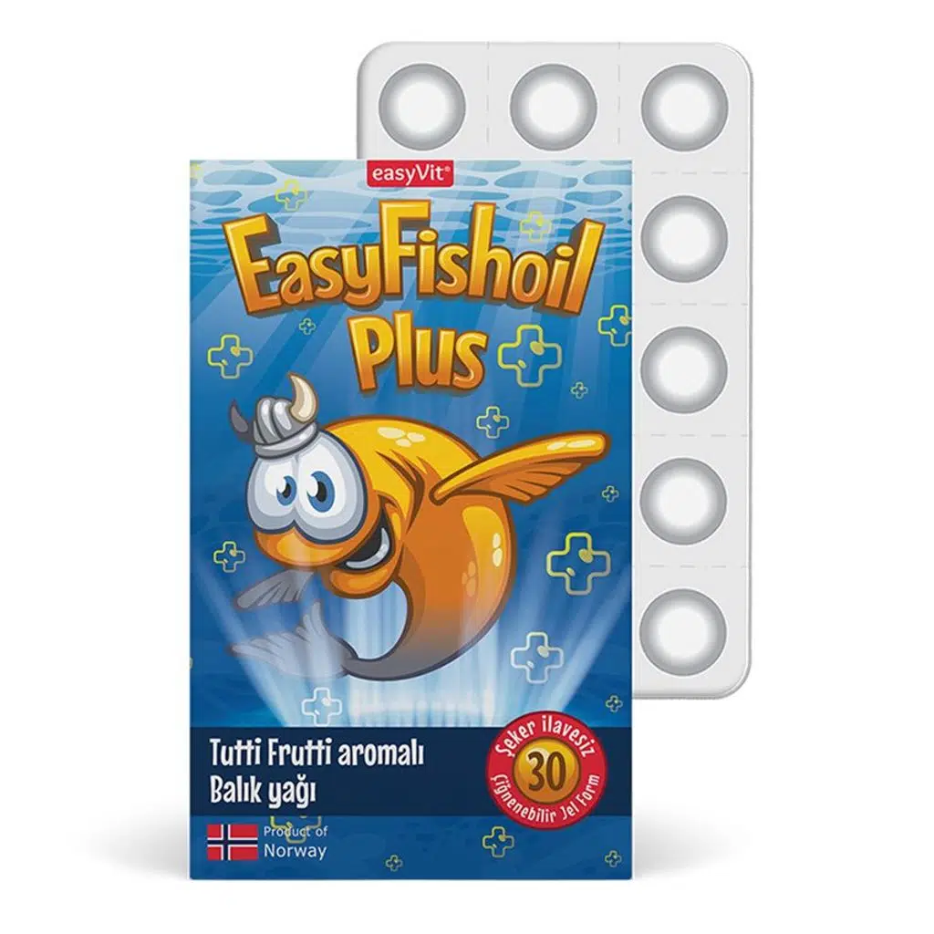 Easyfishoil Plus Tutti Frutti Aromalı Balık Yağı 30 Çiğnenebilir Jel