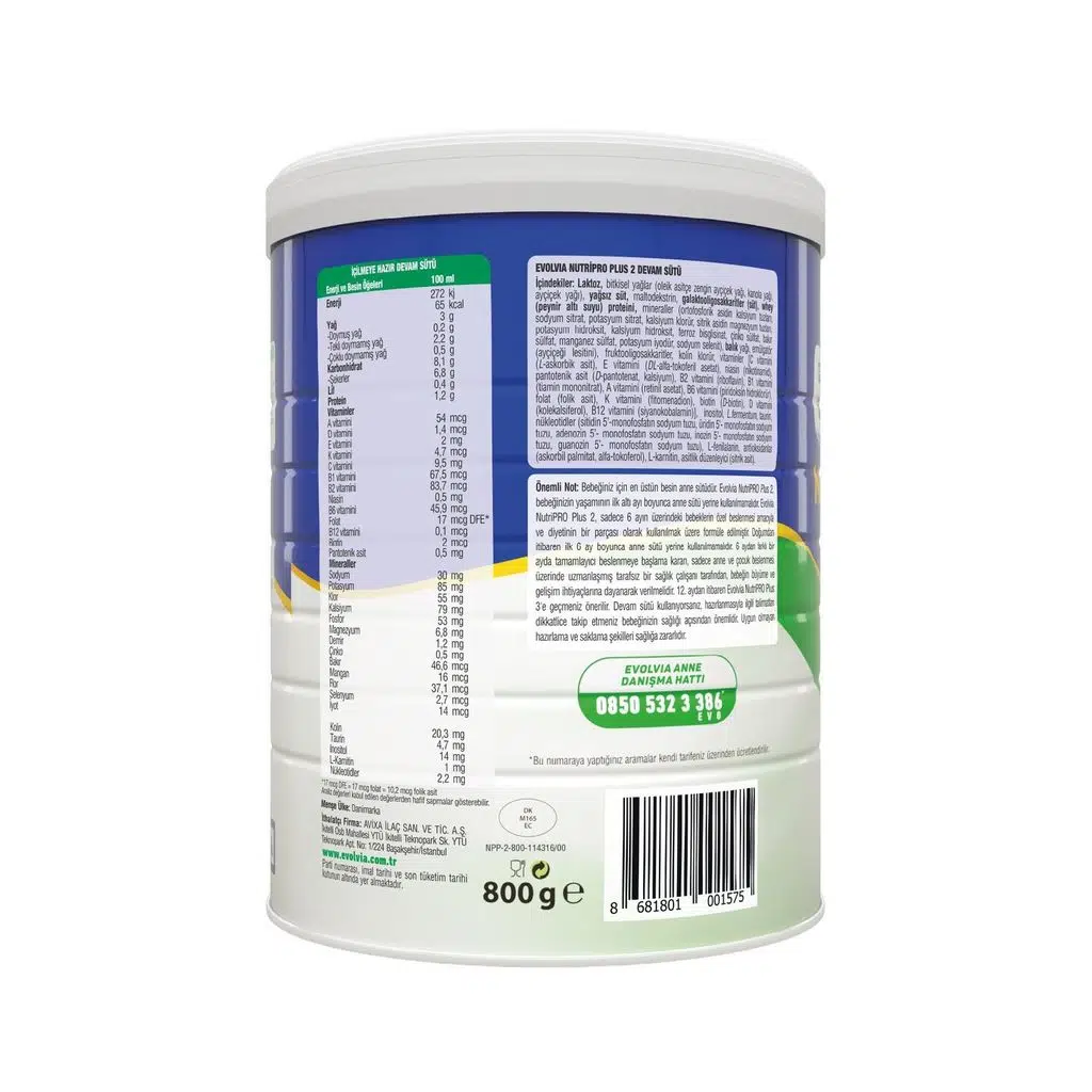 Evolvia Nutripro Plus 2 Devam Sütü 800 gr
