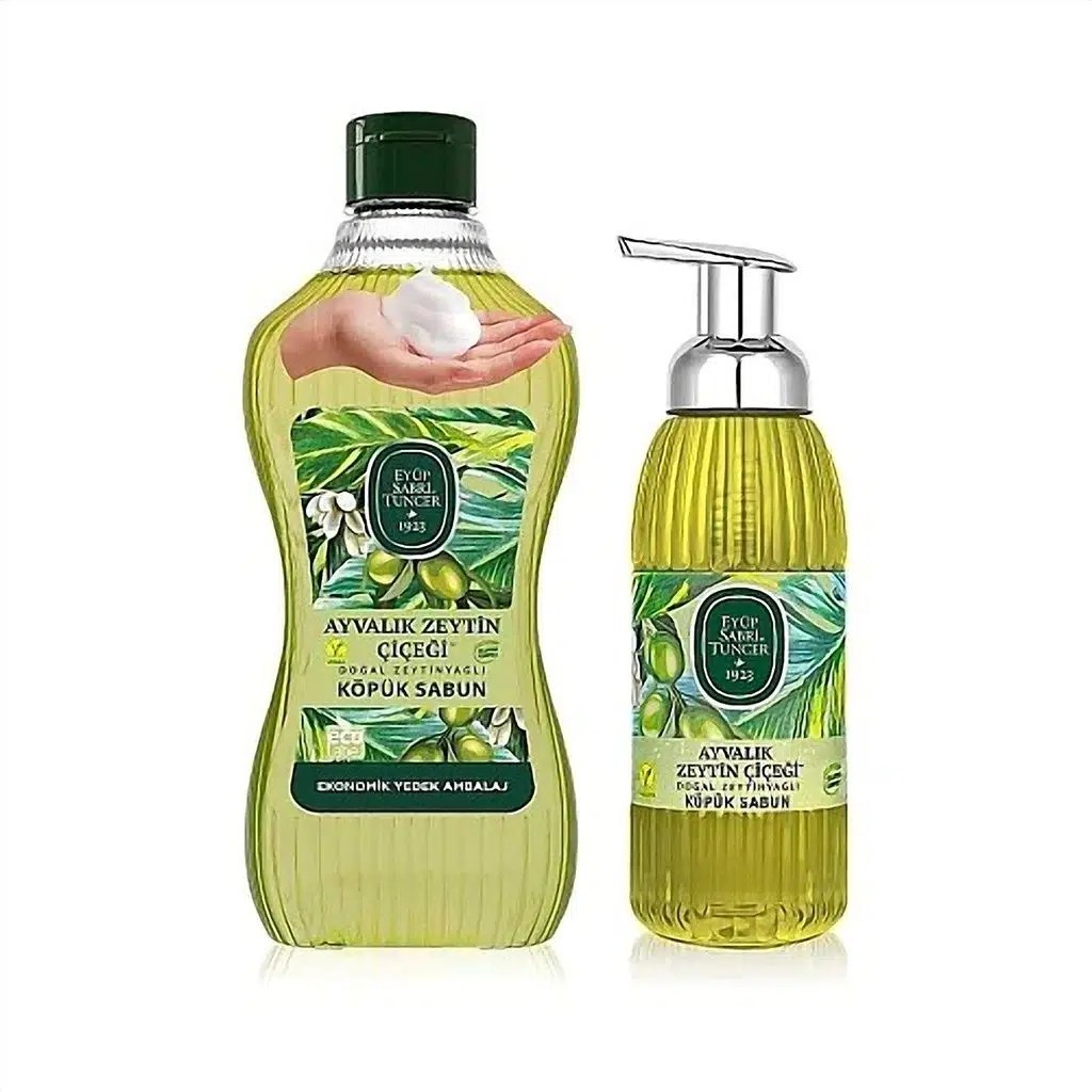 Eyüp Sabri Tuncer Ayvalık Zeytin Çiçeği Doğal Zeytinyağlı Köpük Sabun 1.5 lt + 500 ml - Lansman Set