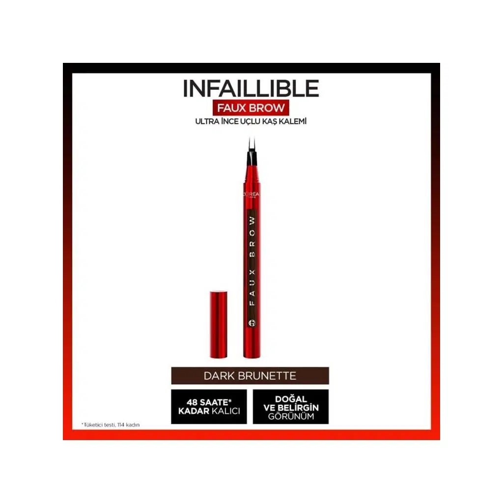 L'Oreal Paris Infaillible Faux Brow Ultra İnce Uçlu Kaş Kalemi Dark Brunette