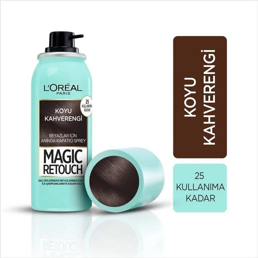 L'Oreal Paris Magic Retouch 2 Beyaz Kapatıcı Saç Spreyi - Koyu Kahverengi