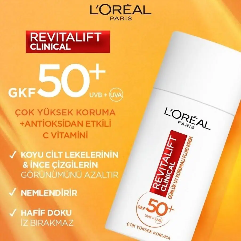 L'oreal Paris Revitalift Clinical Leke Karşıtı Güneş Koruyucu Yüz Kremi SPF50 50 ml