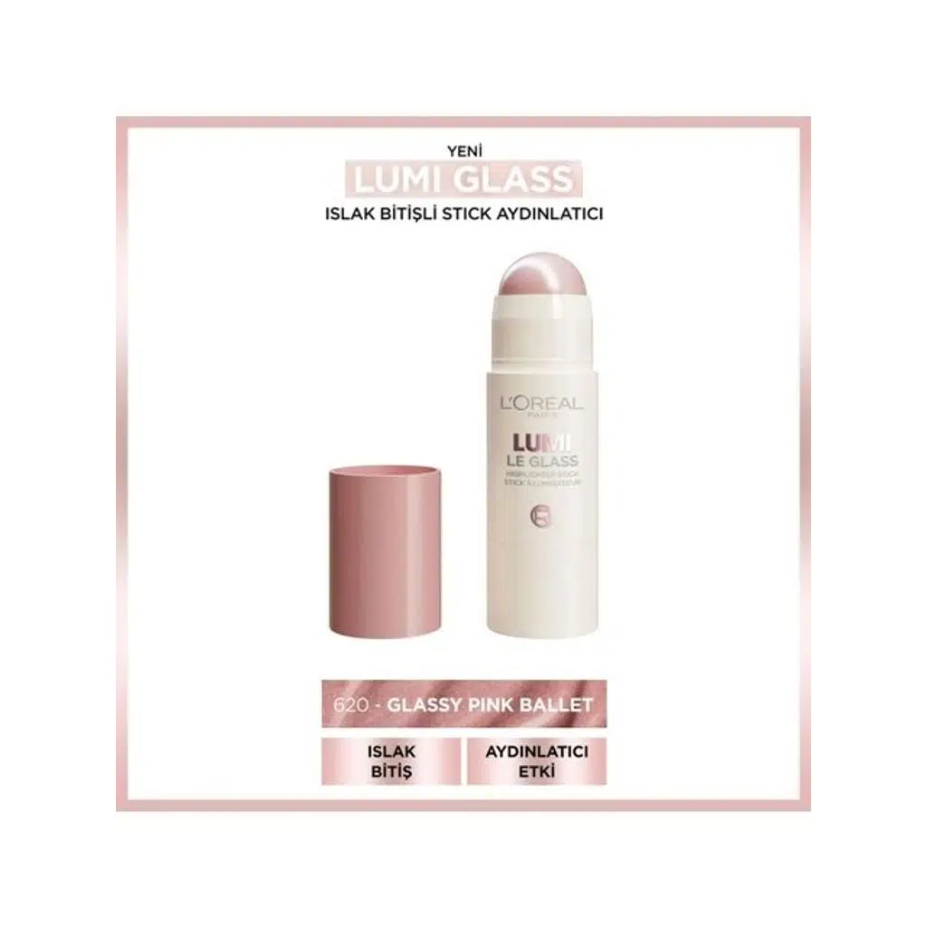 L'Oreal Paris Lumi Le Glass Highlighter Stick Aydinlatici 620 Glassy Pink Ballet