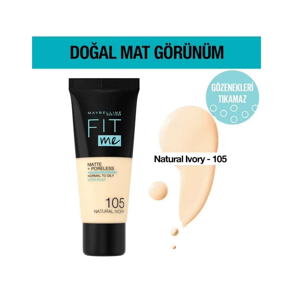 Maybelline New York Fondöten Fit Me Matte Poreless 105