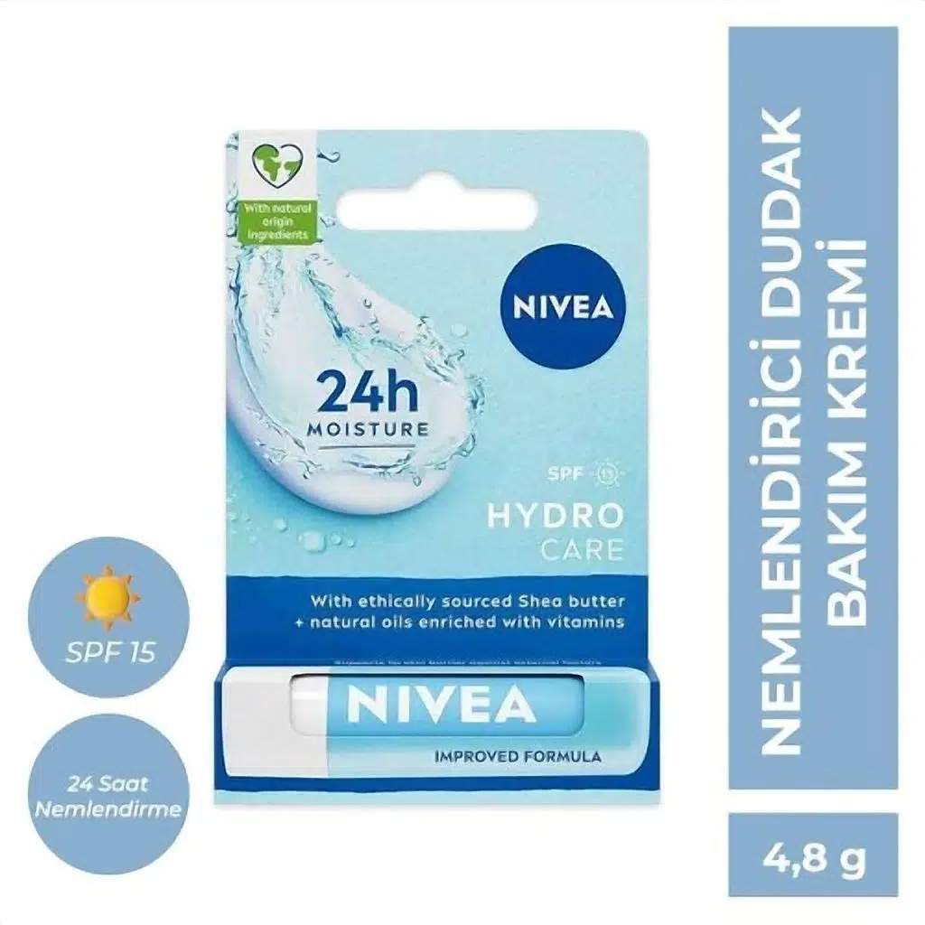Nivea Bakım Yapan Dudak Bakım Kremi Hydro Care SPF15 4,8 gr