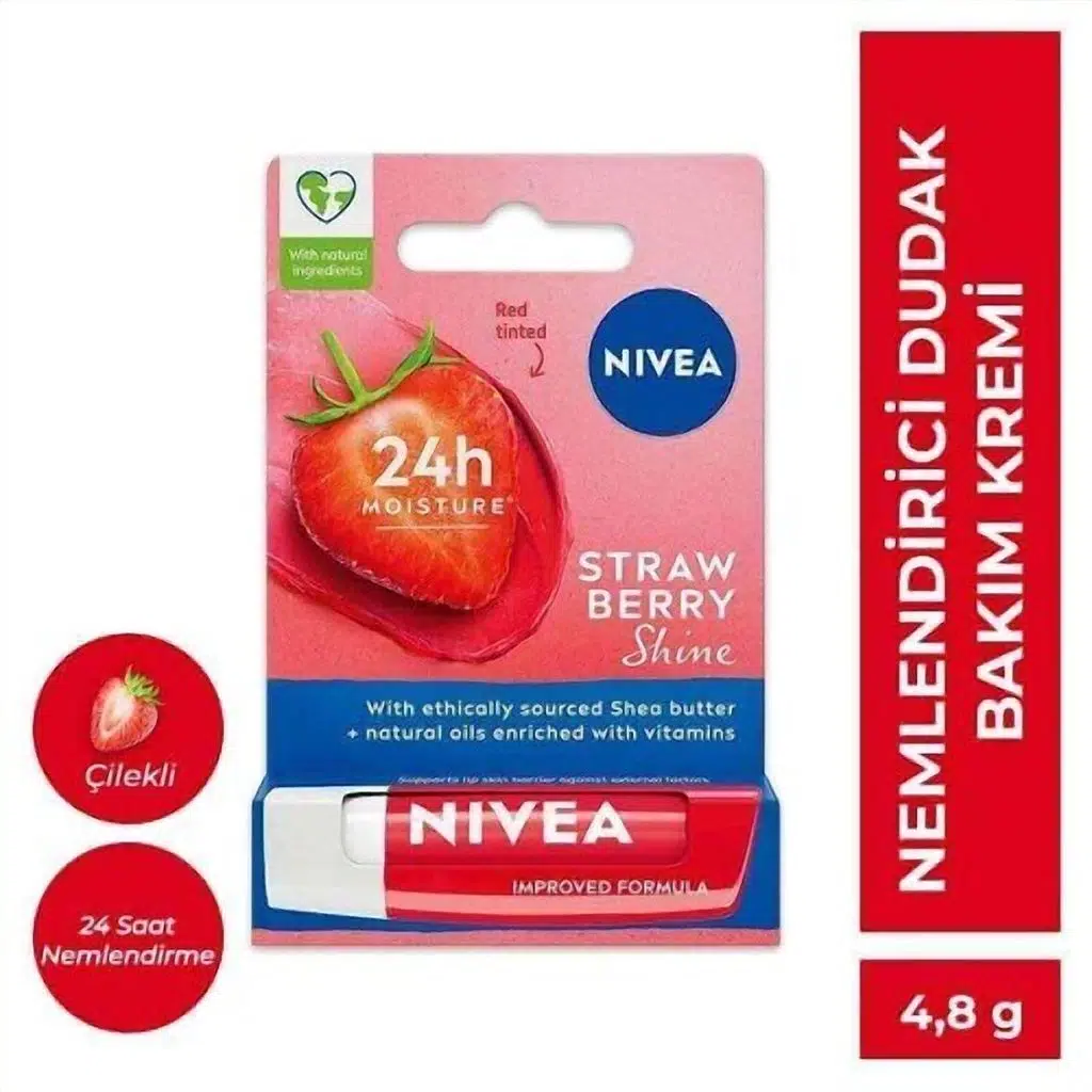 Nivea Bakım Yapan Dudak Bakım Kremi Straw Berry 4,8 gr