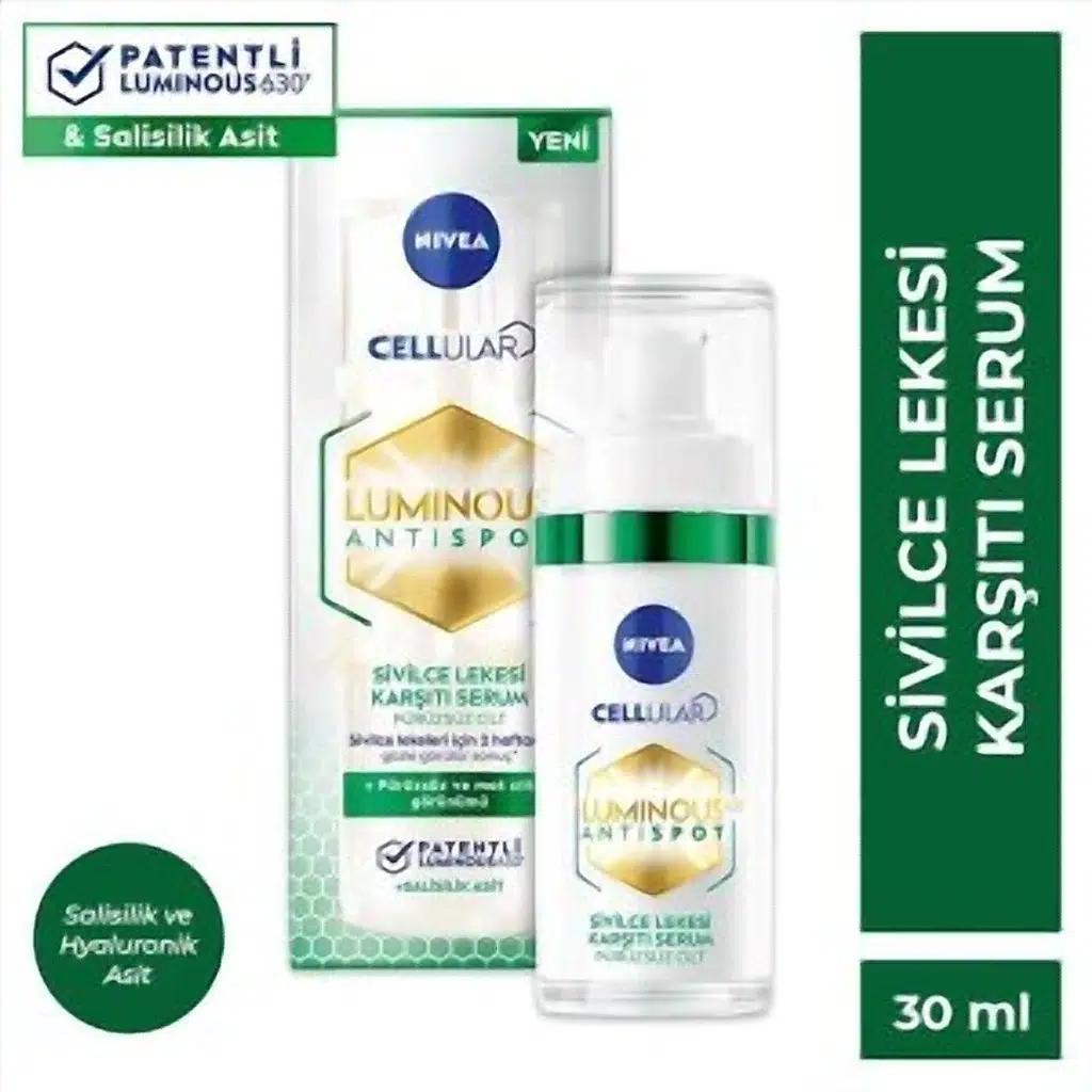 Nivea Luminous630 Karşıtı Serum Karma ve Yağlı Ciltler İçin Salisilik Asit ve Hyaluronik Asit 30 ml