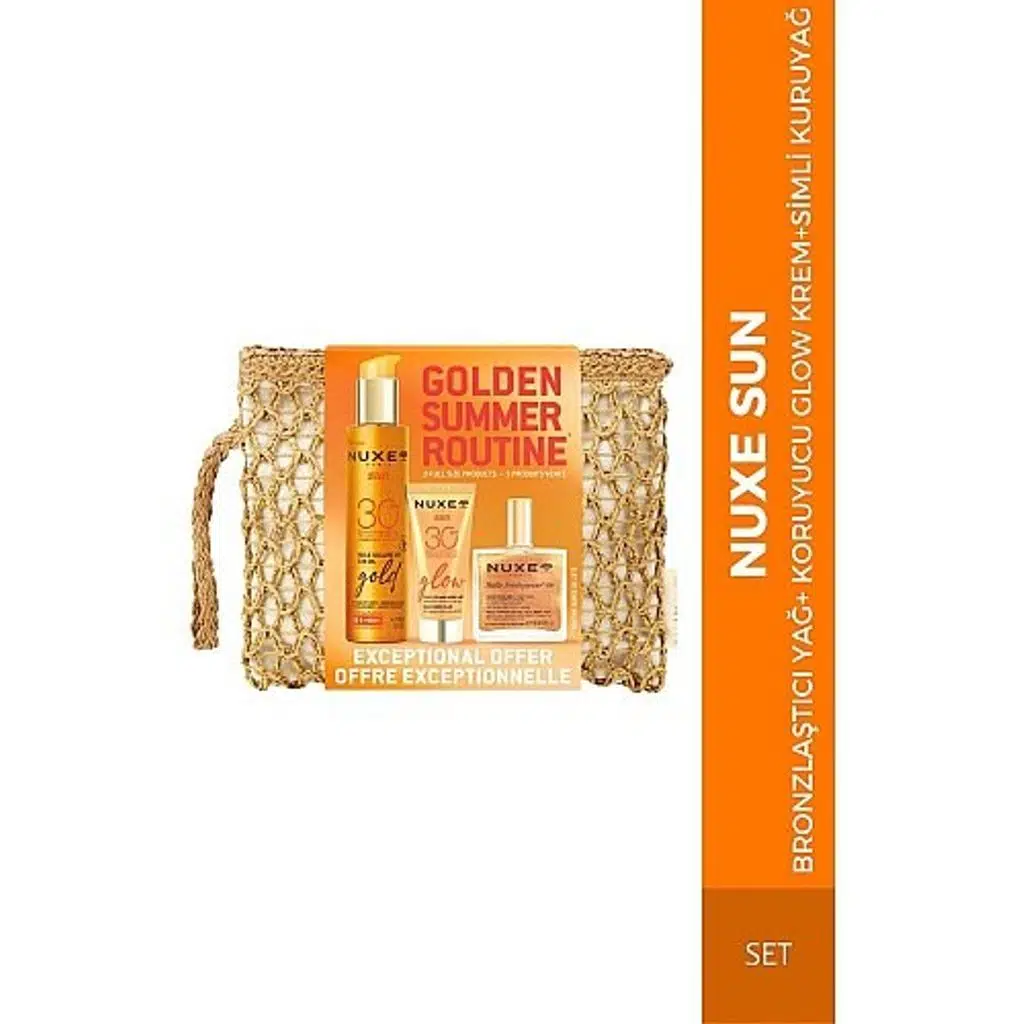 Nuxe Golden Summer Routine Set - Sun Gold SPF30 150 ml + Glow Losyon SPF30 40 ml + Prodigieuse Or 50 ml