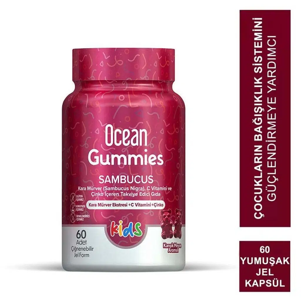 Ocean Gummies Sambucus 60 Adet Çiğnenebilir Jel Form
