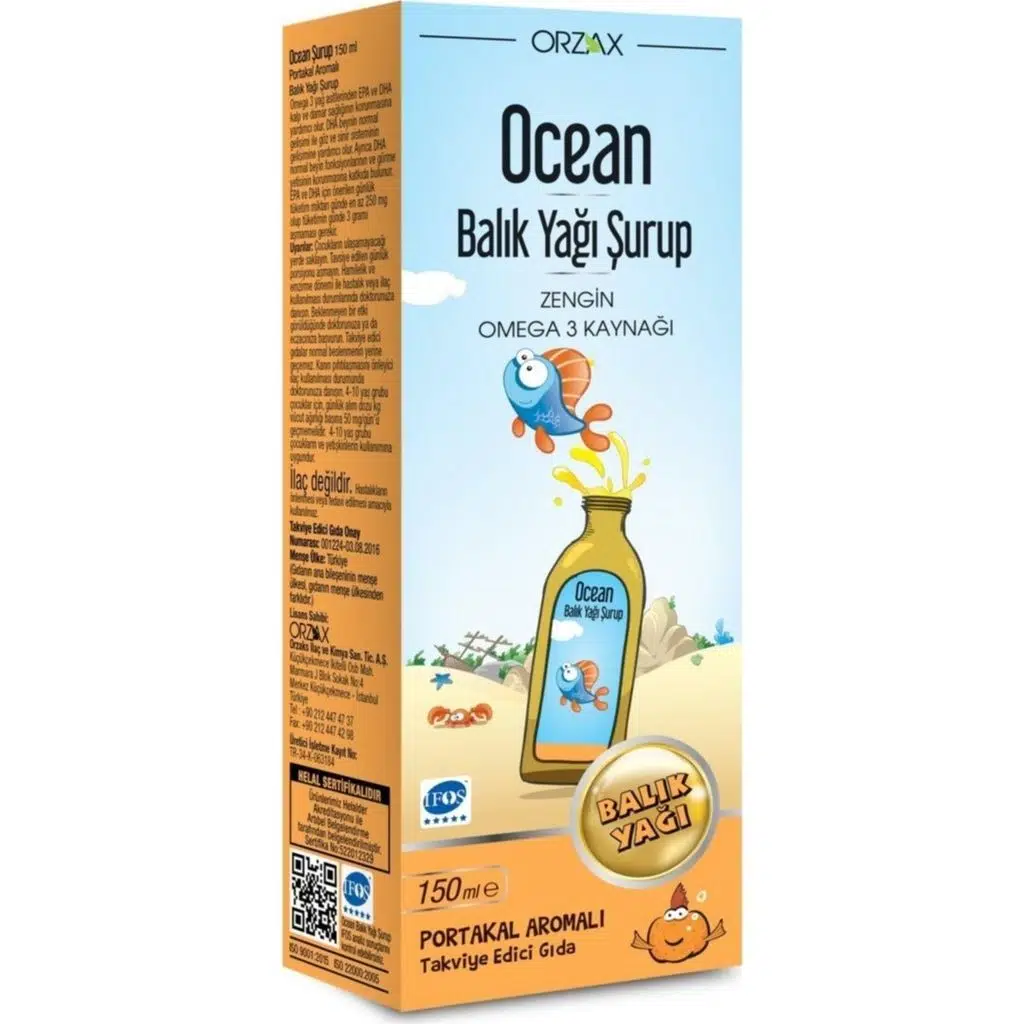 Ocean Omega 3 Portakallı Balık Yağı Şurubu 150 ml