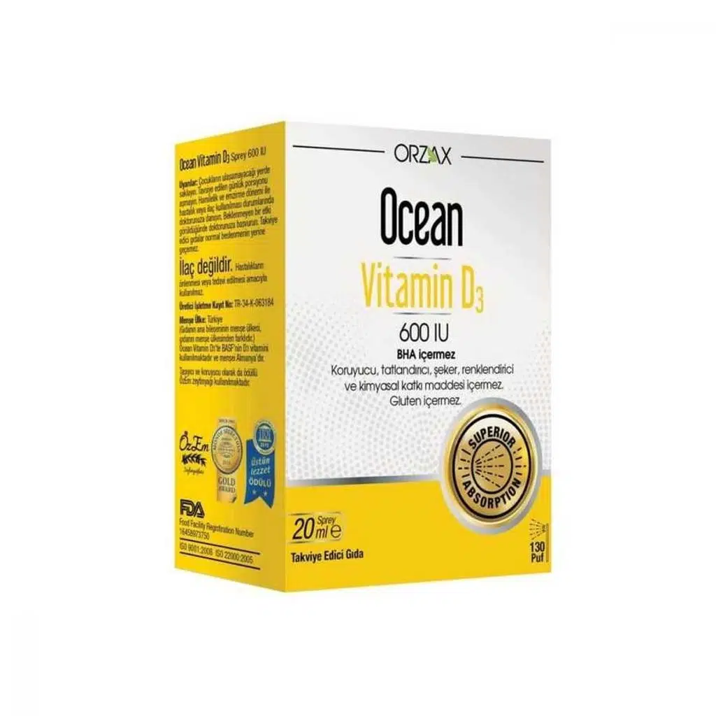 Ocean Vitamin D3 600 IU Oral Sprey 20 ml - Eski Ambalaj