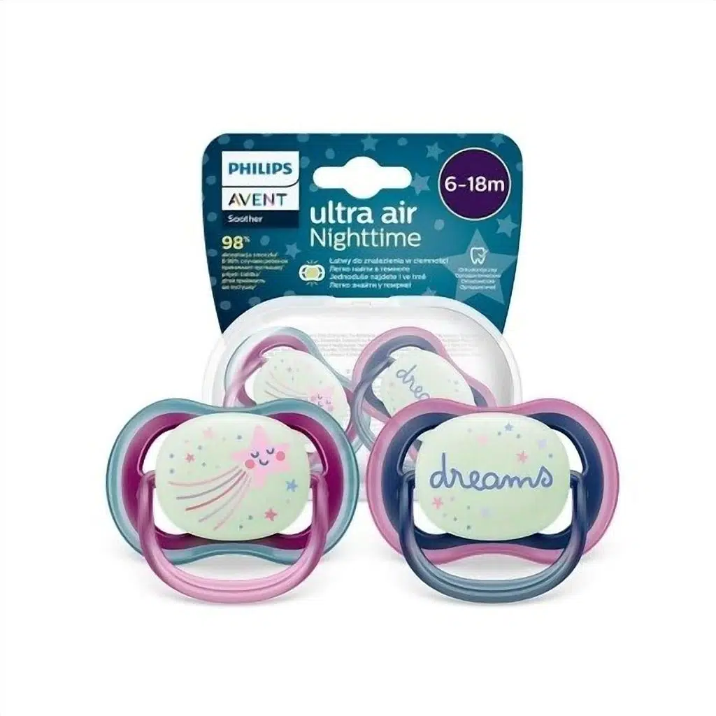 Avent Ultra Air Night Karanlıkta Parlar Gece Emziği 6-18 Ay Kız Scf376/14