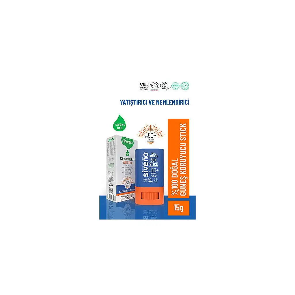 Siveno Doğal Yüz Güneş Koruyucu Stick Renkli Mineral Filtre 15 gr