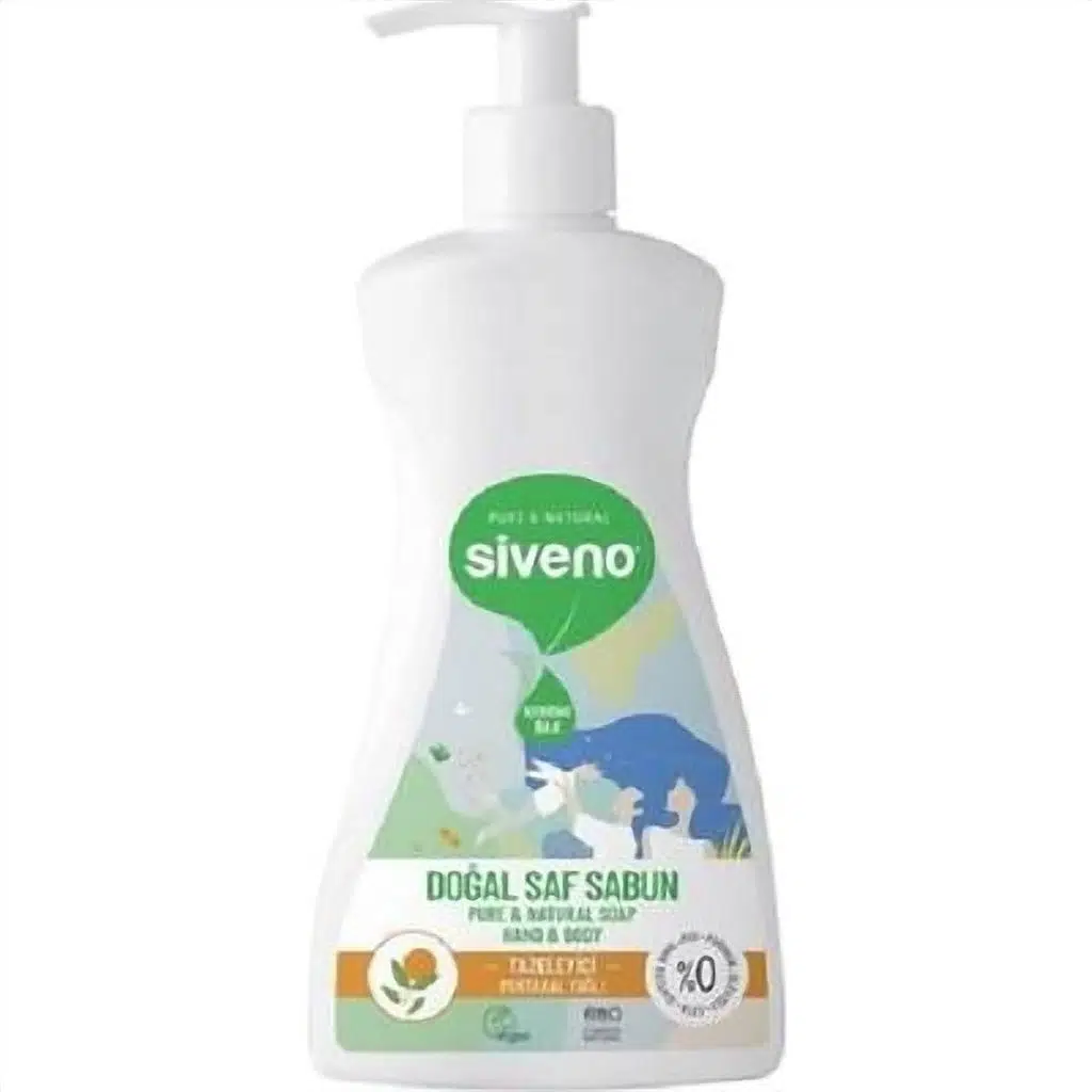 Siveno Sıvı Kastil Sabun Portakal Yağlı Yoğun Nemlendirici Arındırıcı Bitkisel Vegan 300 ml
