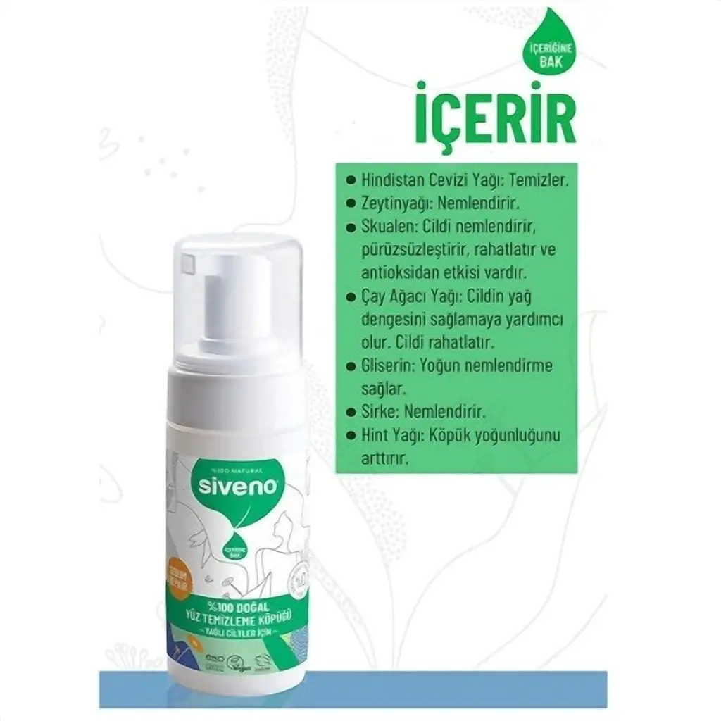 Siveno Yüz Temizleme Köpüğü Yağlı Ciltler İçin 100 ml