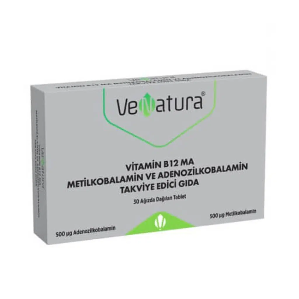 Venatura Vitamin B12 MA Metilkobalamin ve Adenozilkobalamin 30 Tablet