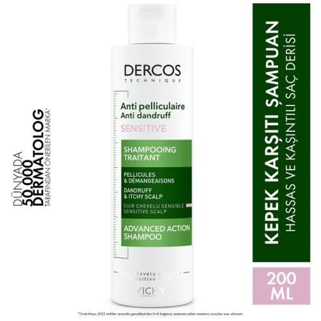 Vichy Dercos Anti-Pelliculaire Şampuan Hassas ve Kaşıntılı Saç Derisi 200 ml