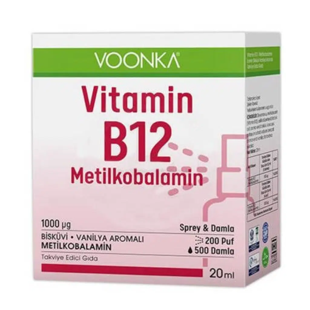 Voonka B12 Metilkobalamin Sprey & Damla 20 ml