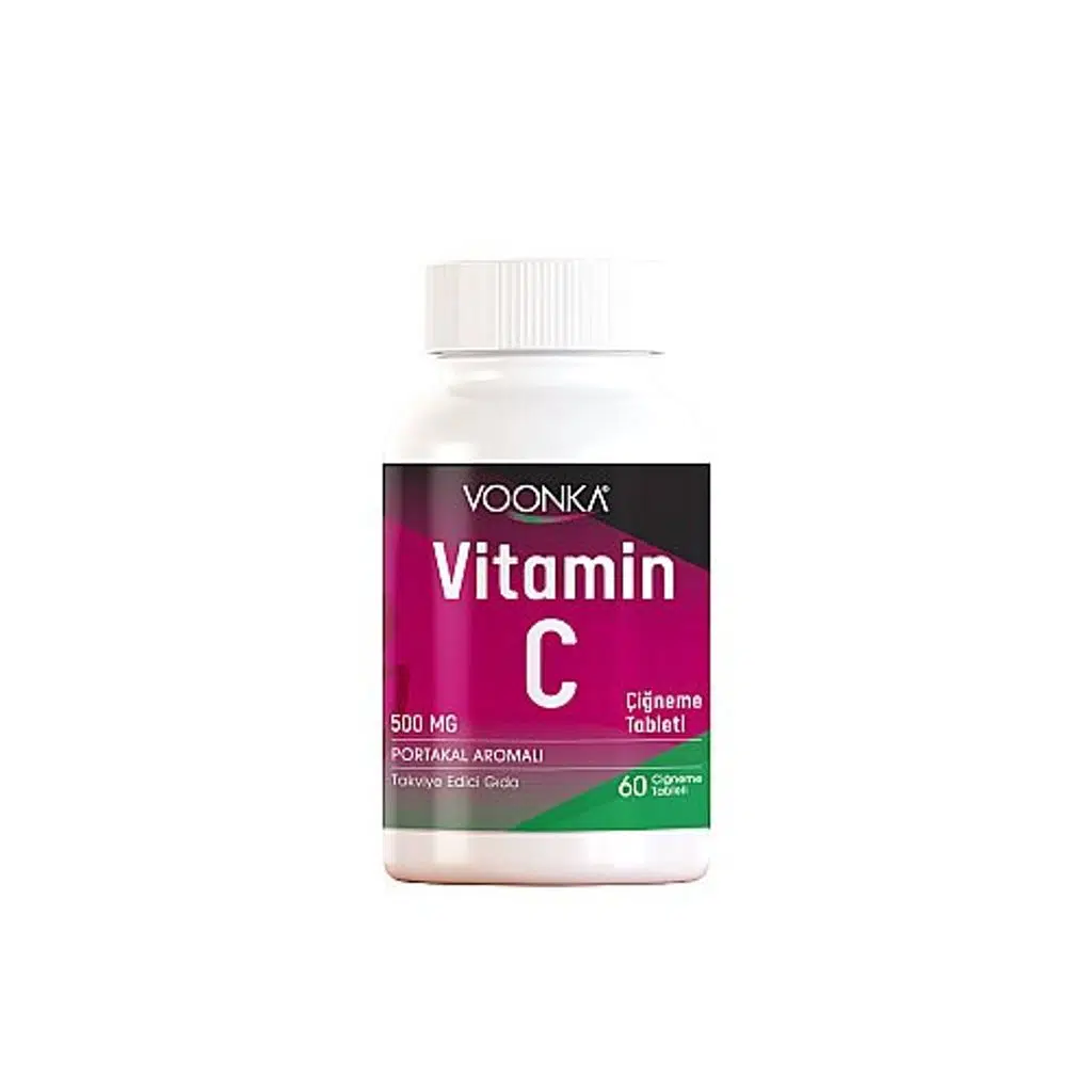 Voonka Vitamin C Çiğneme Tableti Vitamin C İçeren Portakal Aromalı 60 Tablet