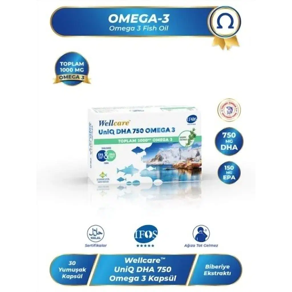 Wellcare Omega 3 Balık Yağı 750 mg 30 Kapsül