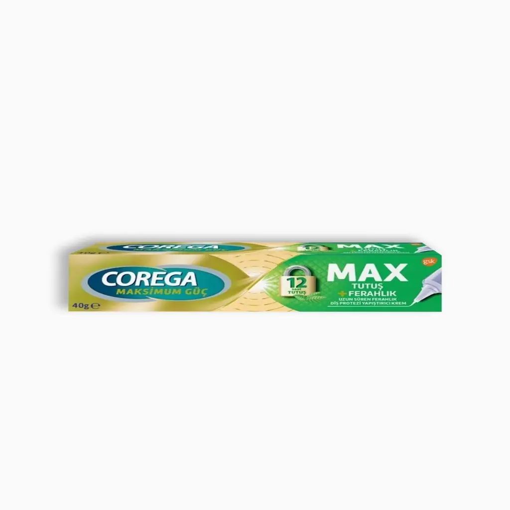Corega Diş Protezi Yapıştırıcı Krem 40 gr - Maksimum Güç Tutuş Ferahlığı 30 Adet