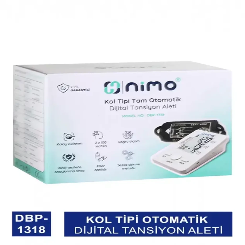 Nimo Kol Tipi Tam Otomatik Dijital Tansiyon Aleti DBP-1318 10 Adet